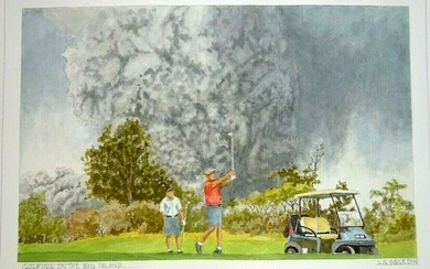 Hawaii Painting Golfing & Volcanic Eruption Segedin