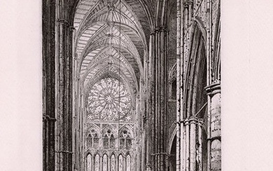 Herbert Railton The North Transept (Westminster) etching signed