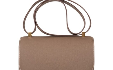Hermès Etoupe Constance 24cm of Epsom Leather with Gold Hardware