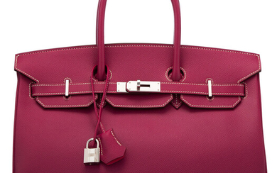 Hermès Limited Edition 35cm Tosca & Rose Tyrien Epsom...