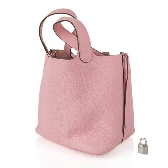 Hermes Picotin Lock 22 Bag MM Rose Sakura Pink