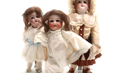 Heubach 250 and Handwerk 79 with Other French Dolls with Composition Bodies