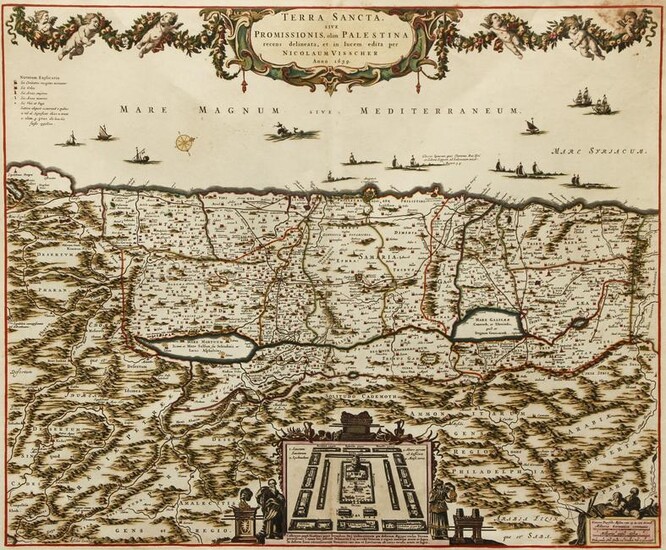 Holy Land Map Terra Sancta Visscher 1659 Palestina