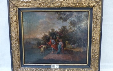 Oil on oak panel "Baptism". Flemish school. Period: 17th century....