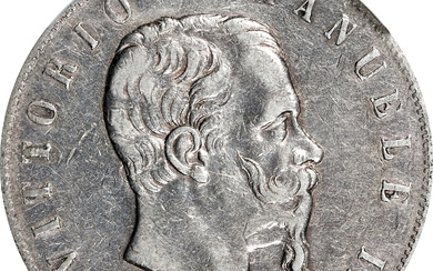 ITALY. 5 Lire, 1876-R. Rome Mint. Vittorio Emanuele II. NGC EF-45.