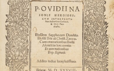 [Illustrati]. Ovidio. Heroides. Brescia, Lodovico Britannico, 1538.