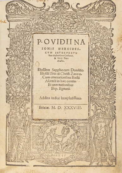 [Illustrati]. Ovidio. Heroides. Brescia, Lodovico Britannico, 1538.