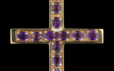 Importante croix montée en pendentif