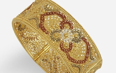 Indian gold filigree bangle bracelet