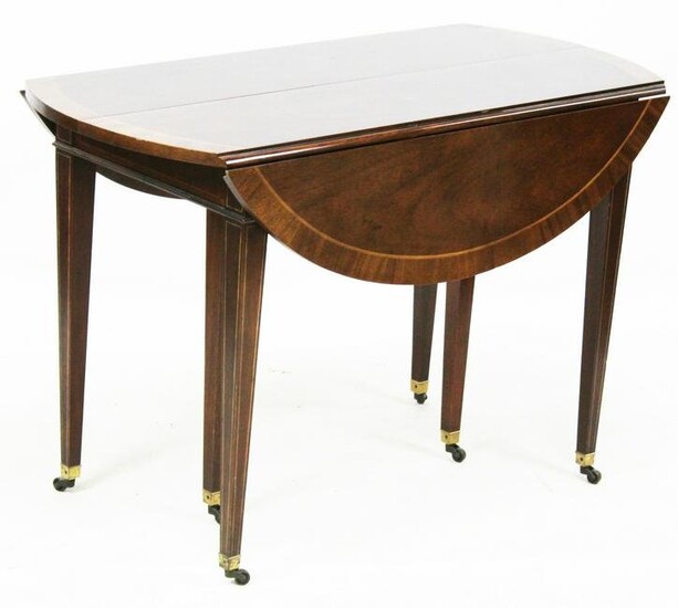Inlaid Hepplewhite Style Extension Table
