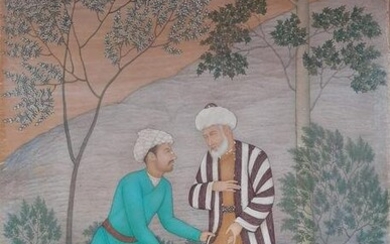 Islamic handmade Mughal painting depicting Sufi