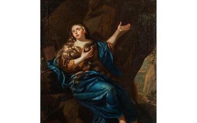 Italienischer Maler des 17. Jahrhunderts, DIE HEILIGE MARIA MAGDALENA ALS BÜSSERIN IN DER EINÖDE
