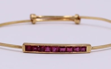 JEWELRY. Italian Cartier 18kt Gold and Ruby