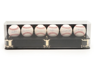 Jackson, Seaver, Rose, More Signed Rawlings Baseballs in Display Case