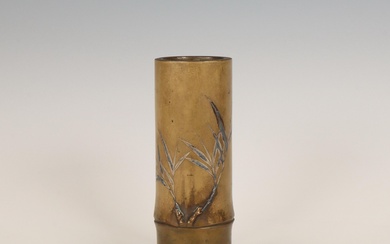 Japan, a bronze bamboo-shaped vase, 19th/ 20th century