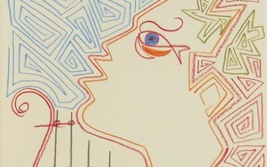 Jean Cocteau (1889-1963) Colored Pencil Drawing