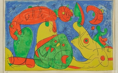 Joan Miro 1893-1983 SIGNED Abstract King Ubu Litho