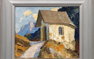 Josef Meng (1887 Heideck/Moyenne-Franconie - 1974 Kufstein) Chapelle dans les montagnes de l'Empereur Impression de...