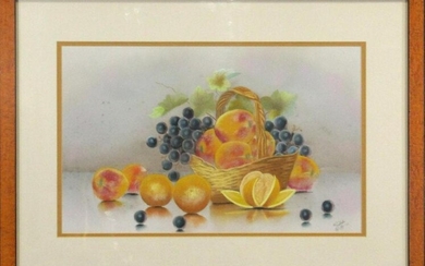 KIMBALL, 19th C. American Fruit Still Life Pastel