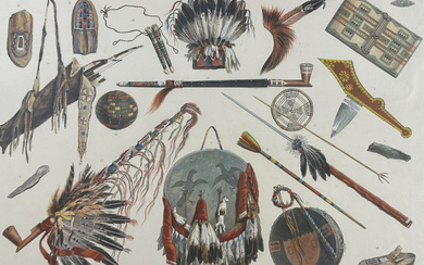 Karl Bodmer - Indian Utensils And Arms. 48
