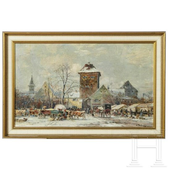 Karl Stuhlmüller - a market scene in winter