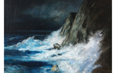 Karl Wilhelm Diefenbach Hadamar 1851 - 1913 Capri "Paysage côtier mystique sur Capri" Huile sur...