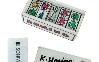 Keith Haring 1958-1990 Wooden Domino Game Set 28pc
