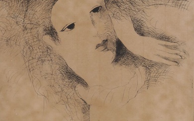 LAURENCIN Marie (1883-1956) dans le goût de. Femmes. Deux gravures. Non signées. Encadrée. 29.5 x...