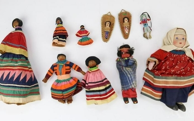 LOT OF MISC. NATIVE AMERICAN/OTHER DOLLS.