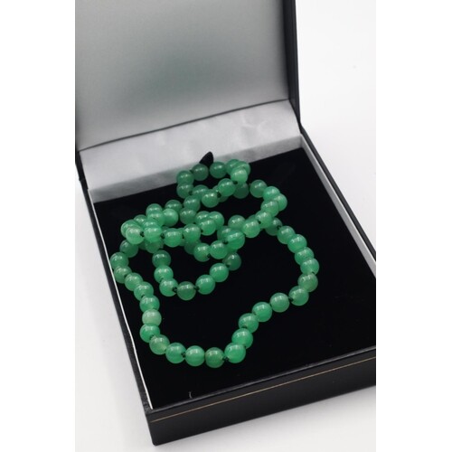 Ladies Single String Apple Jade Bead Necklace