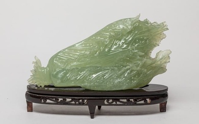 Large Chinese Jade Sculpture of Cabbage