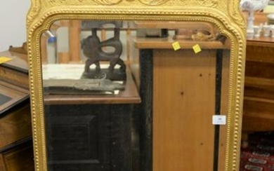 Large English Girandole mirror, gilt wood frame with