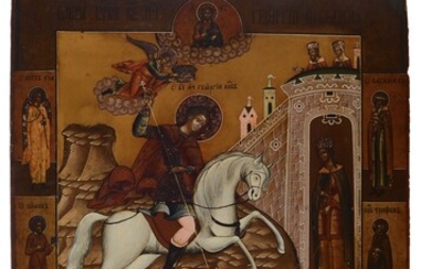 Large icon, Russia, around 1860, Saint George,...