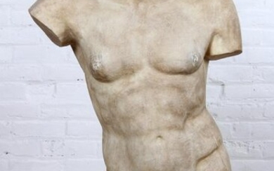 Life Sized Neoclassical Carved Marble Male Torso