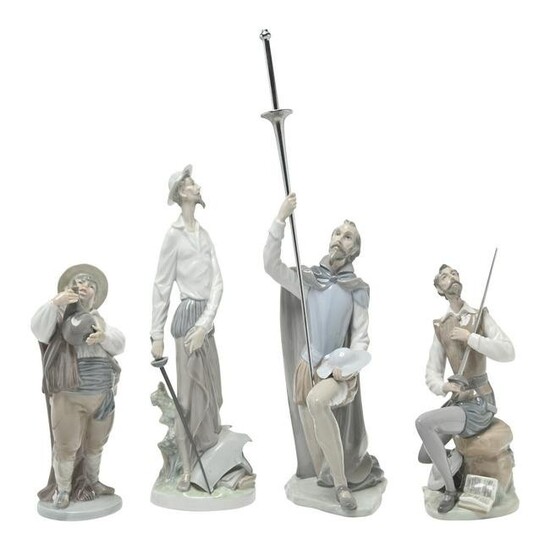 Lladro Porcelain Figures, Don Quixote and Sancho Panza.