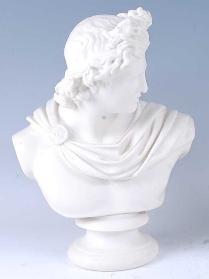 A Copeland Parian bust of the Apollo Belvedere after C. Delpech