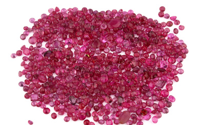 Lot loose round bevelled rubies total approx. 33.00 ct ,...