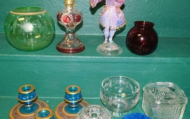 Lot of Art Glass & Colored Glass Items