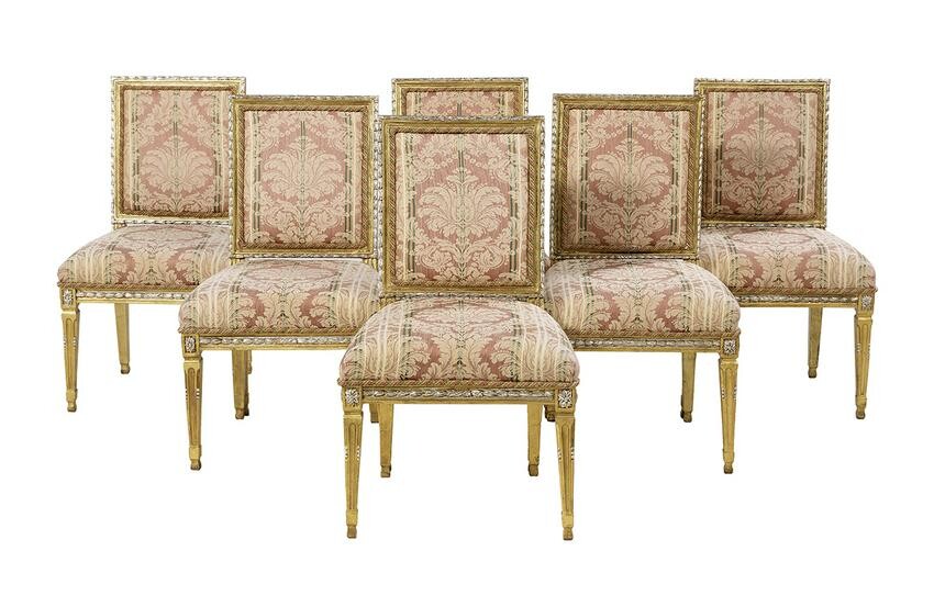 Louis XVI-Style Parcel-Gilt Side Chairs