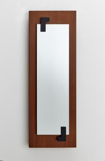 Luigi Fontana Wall mirror. Italy, 1970s. Teak veneered