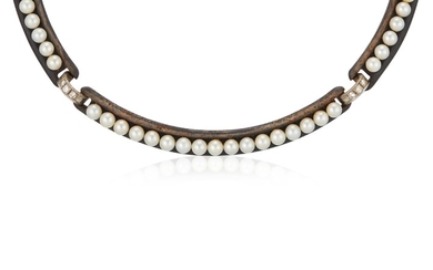 MARSH & CO. PEARL AND DIAMOND NECKLACE