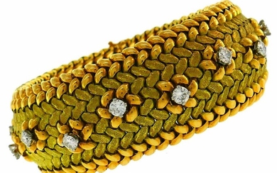 MAUBOUSSIN Yellow Gold BRACELET Diamond Sapphire 1950s