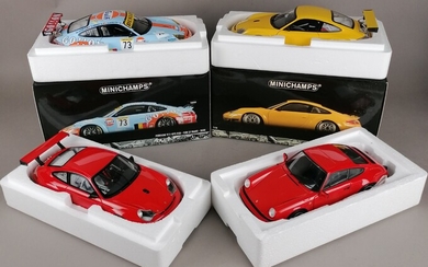 MINICHAMPS - QUATRE PORSCHE échelle 1/18 : 1x 911 GT3 RSR 24H Le Mans 2006...