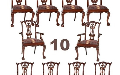 Maitland Smith Mahogany Dining Chairs, Set of 12