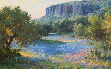 Mark Haworth (b. 1952), "Blue in the Hills", oil