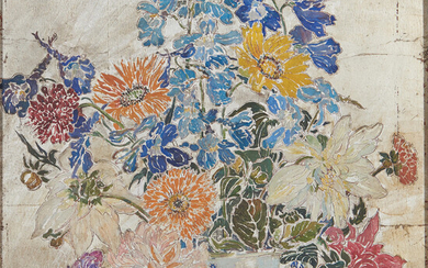 Mary Elizabeth Price (American, 1877-1965) Nantucket Flowers 13 3/4 x 14 in. (34.9 x 35.5 cm) framed 15 1/2 x 15 3/4 in.
