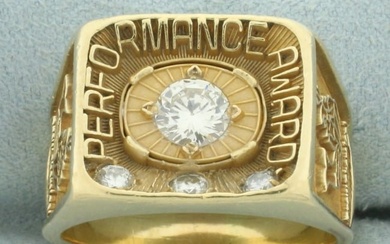 Mens Drew Marine Chemical Diamond Performance Award Ring in 14k Yellow Gold