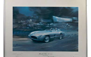 'Mercedes-Benz 300SLR', after Frank Wootton, a signed limited edition print,...