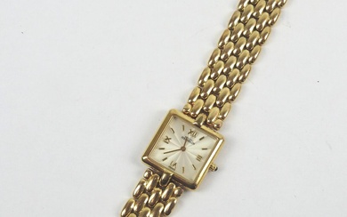 Michel HERBELIN : Montre bracelet de dame en métal doré, boitier acier numéroté 17099.