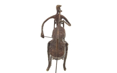 Mid-Century Bronze of a Cello Player
